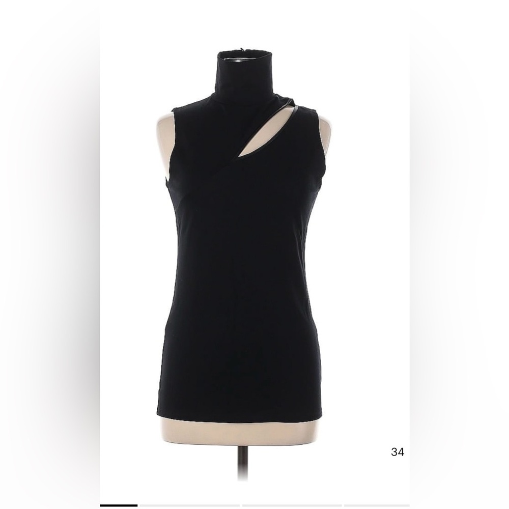 Marcella Sleeveless black turtleneck cutout detail size M